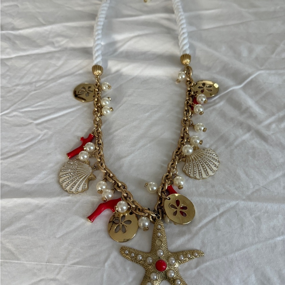 Lilly Pulitzer Gold and Red Starfish Necklace
